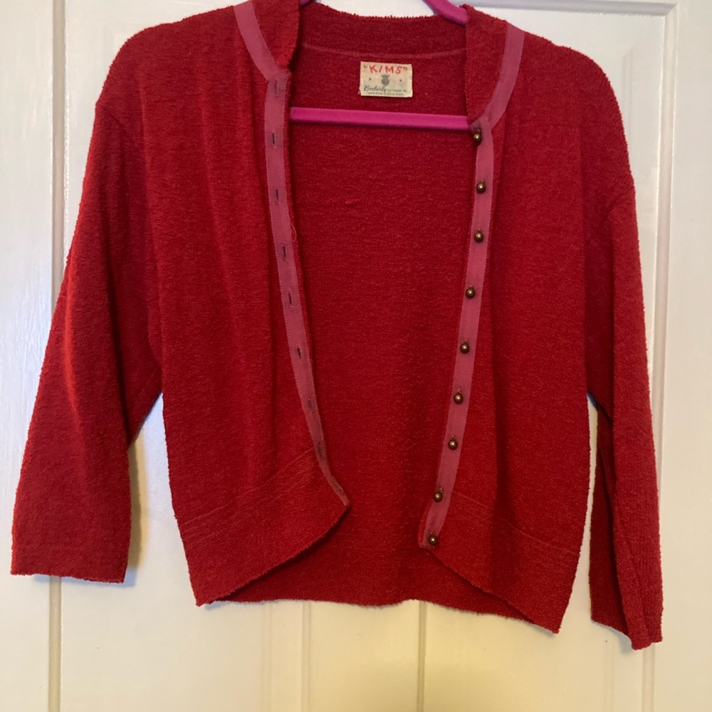 Vintage Red Cardigan Sweater